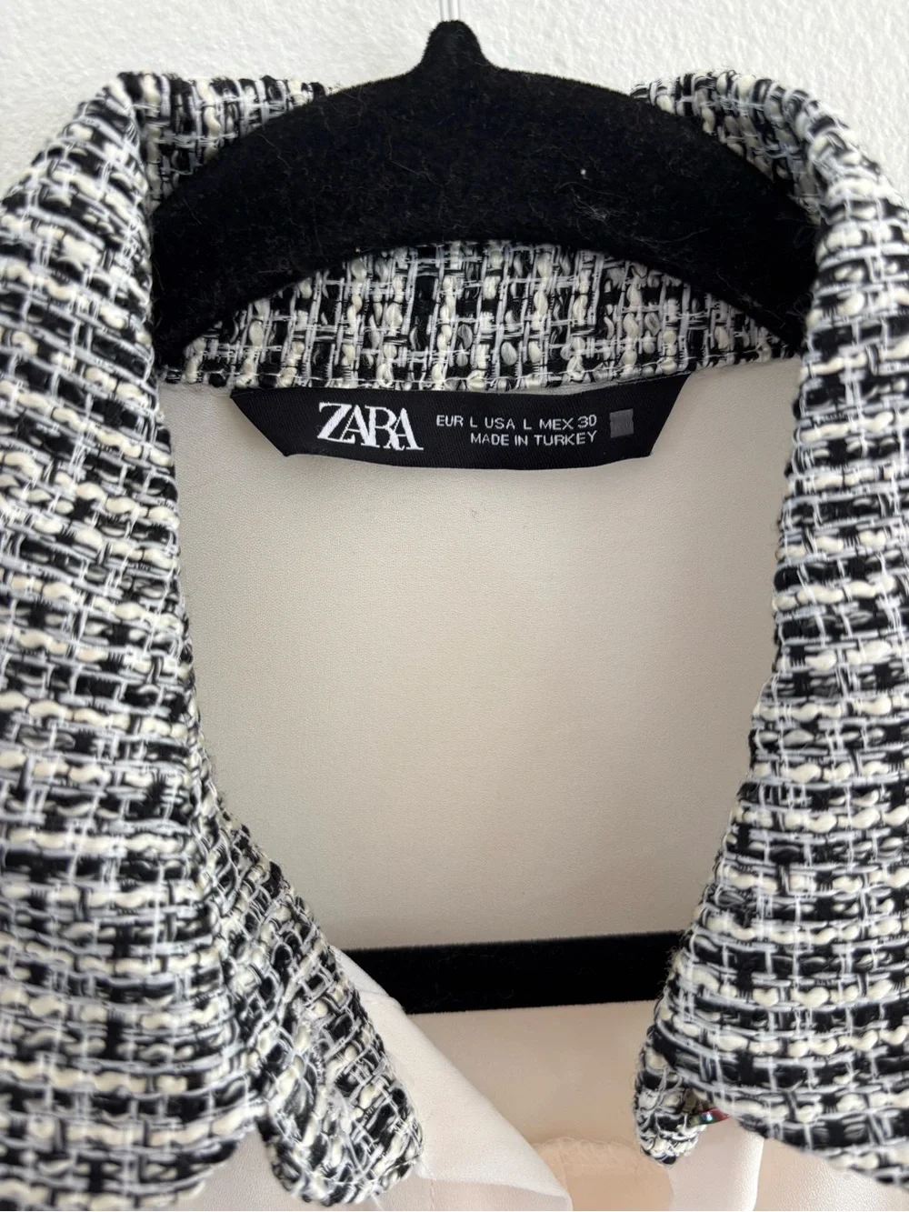 Zara | Cream Blouse with Tweed